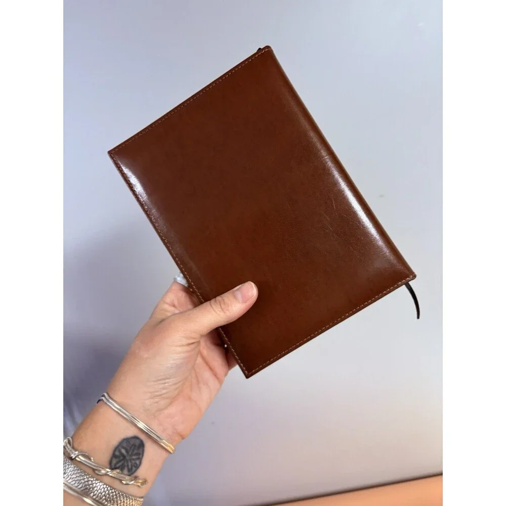 Rare Vintage Stuart Kern America Leather Blank Journal Gilt Pages Brown Mint Con